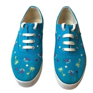 Diane Gilman Tropical Platform Sneakers 7.5‎